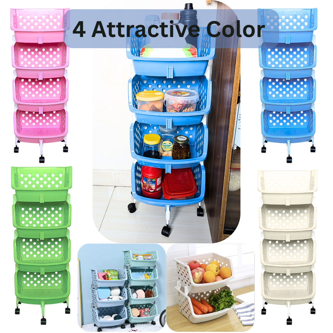 4 Layer Multifunctional High Capacity Storage Basket